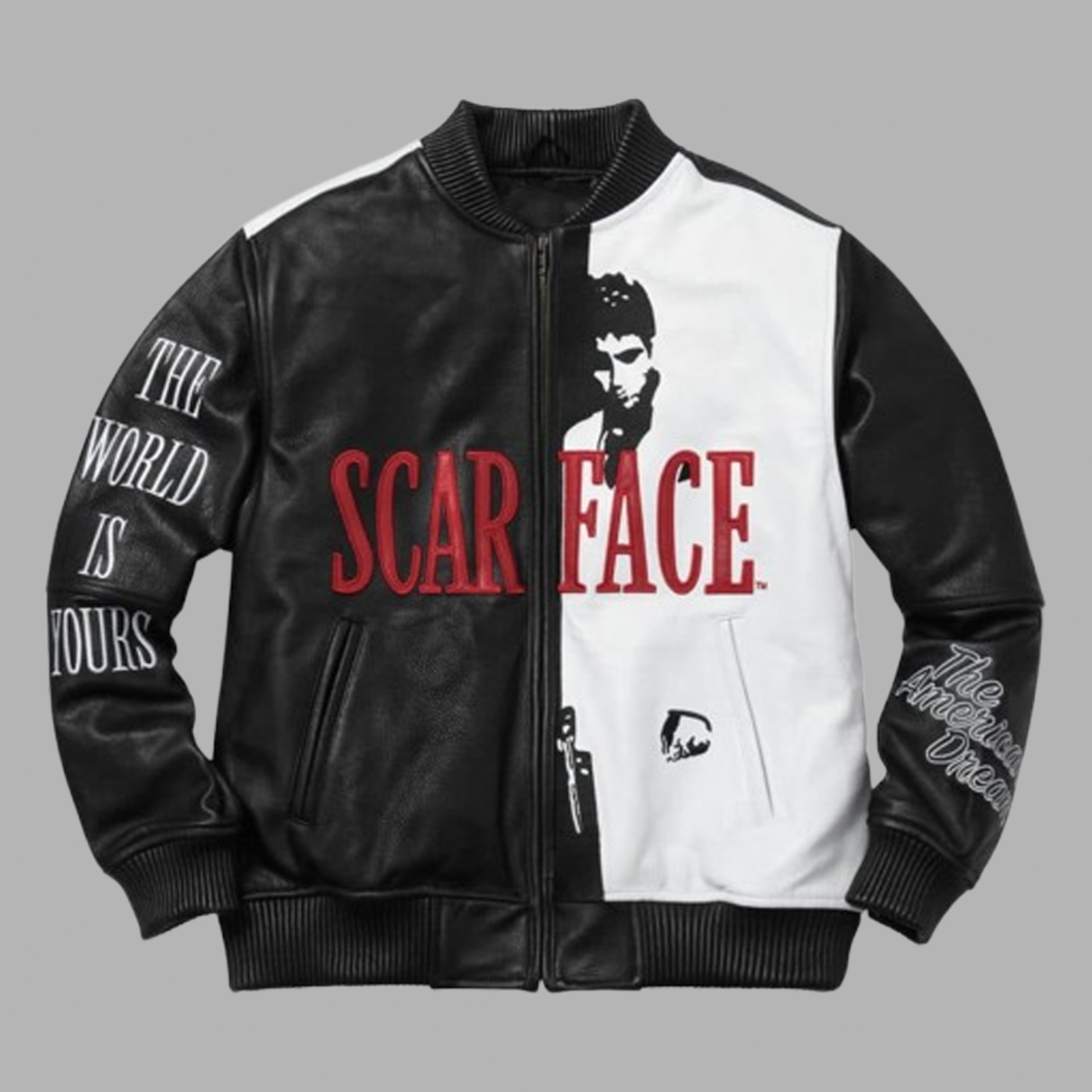 Handmade Men’s Scarface Tony Montana Al Pacino Aviator Sheepskin Leather Jacket