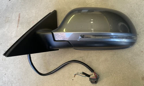 2013  Audi Allroad LH Drivers Side Power Door Mirror BSA Auto Dim Gray LX7R OEM