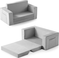 Kids Couch, 2-In-1 Toddler Chair Comfy 1-3 Years, Convertible Kids Chair, Toddle