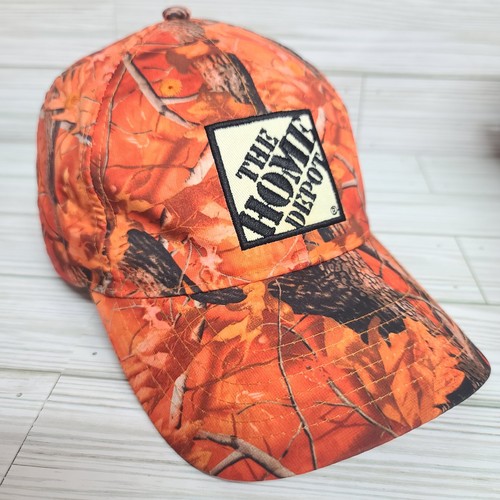 Home Depot Blaze Orange Camouflage Home Depot Baseball Camo Cap Hat Adjust CLEAN