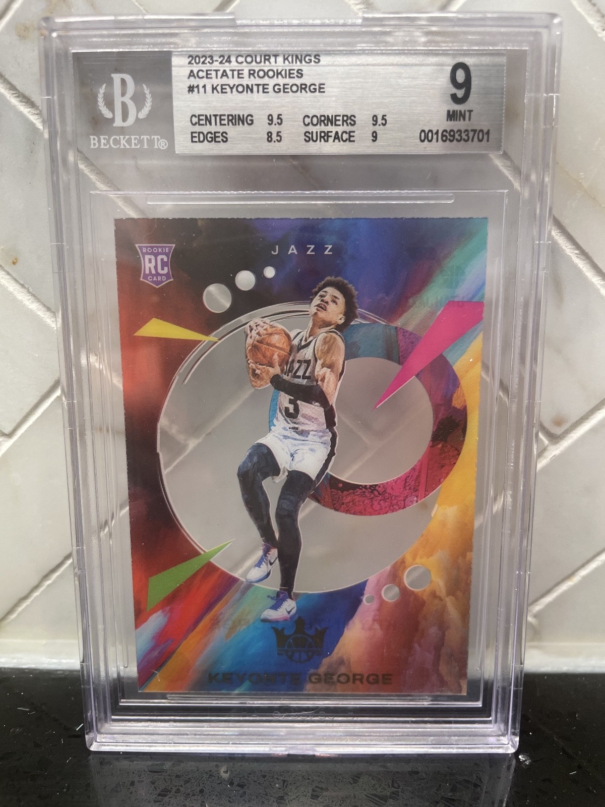 2023-24 Panini Court Kings Acetate Rookies Keyonte George Rookie Card #11 BGS 9