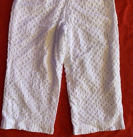 J. Crew Women's Kasana White Lace Eyelet Ruffled Jumpsuit Wide Leg Size 2
