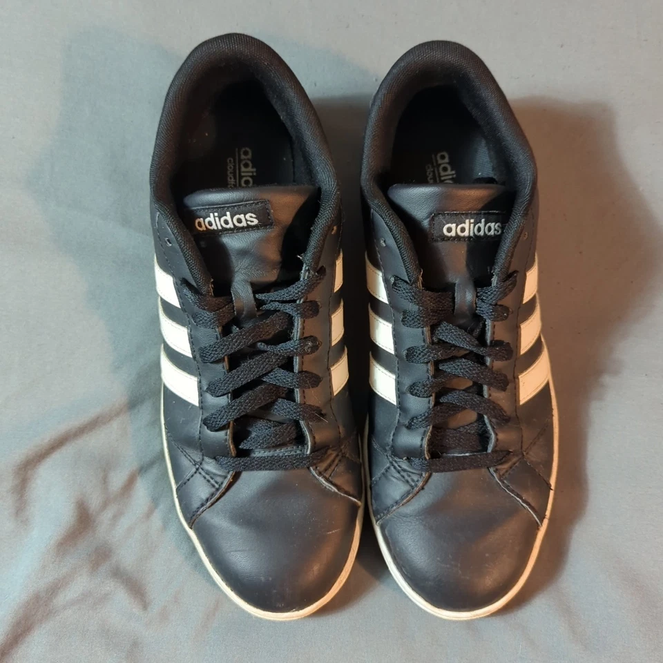 Adidas женщин Neo Cloudfoam AW4407 черный белый на шнуровке кроссовки обувь Размер 9,5 - Изображение 2 из 4