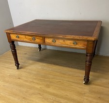 C19th walnut partners writing table with provenance  