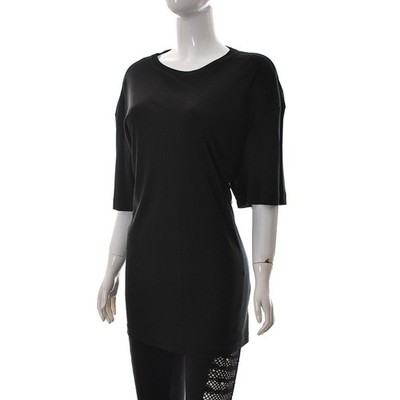Pal Zileri für Laurens Damen Rundhals Ellenbogen Ärmel Top Tunika Solid Schwarz