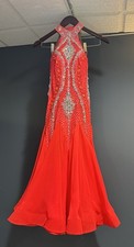 Glamorous Fluo-Red Balroom Dress, XS Premium Crystals, perfect condition