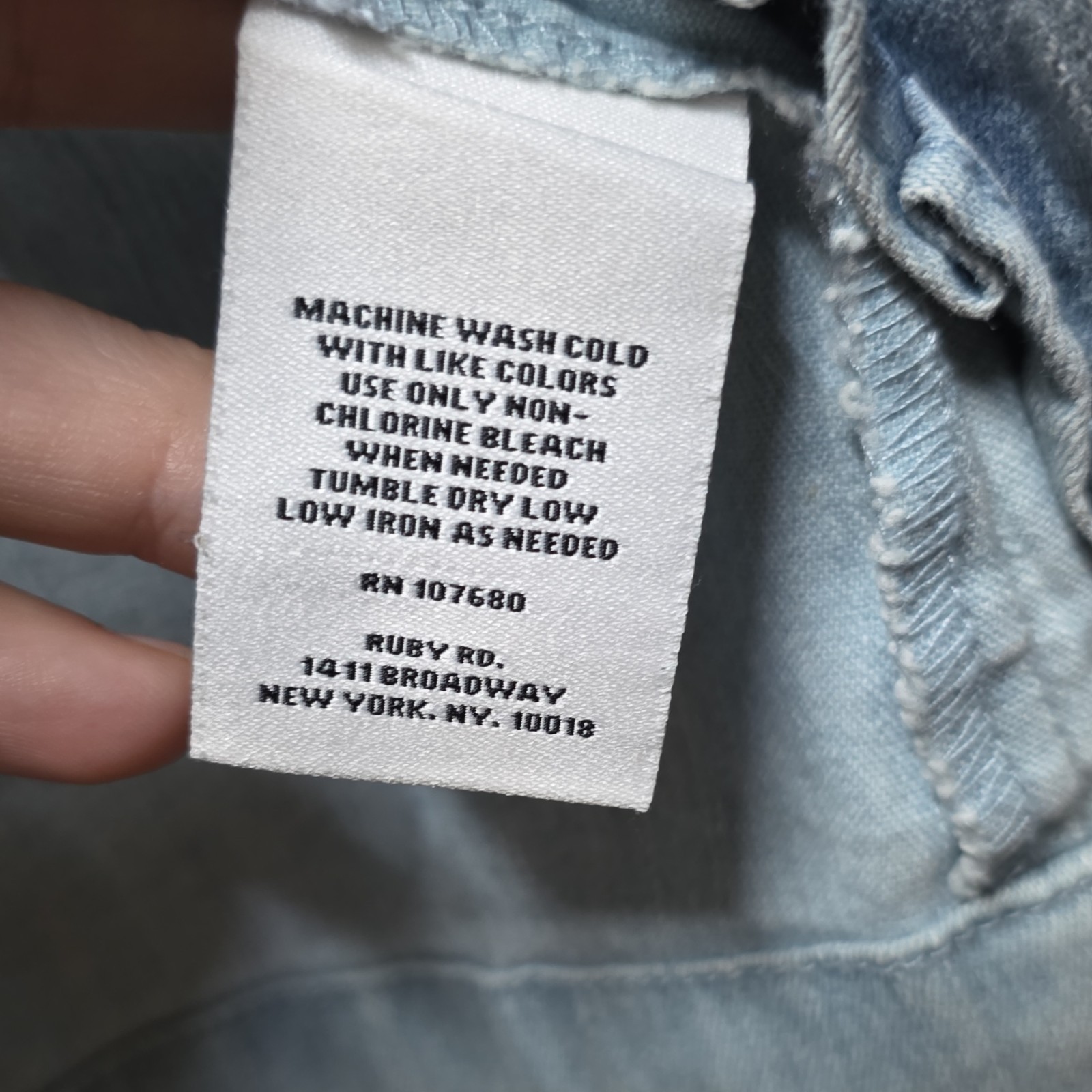 Ruby Rd. Petite Light Blue Jean Jacket Ruffle Tri… - image 3