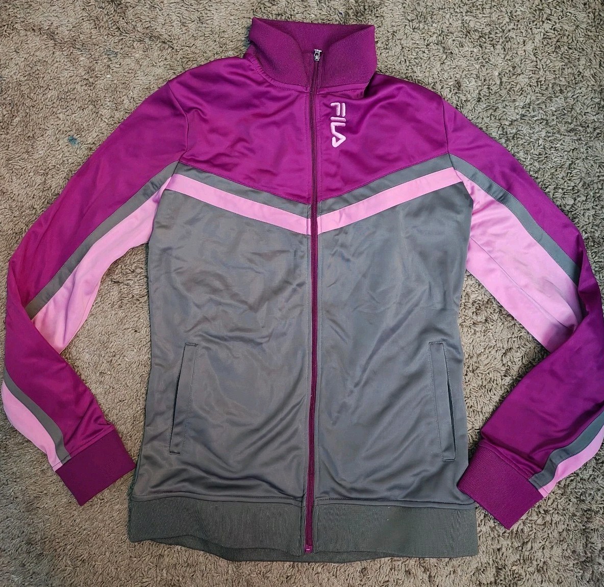 Giacca da allenamento donna Fila viola abbigliamento attivo taglia media