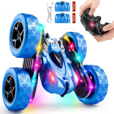 Remote Control Stunt Car 4WD 360 Flip Double Sided RC Cars, LED Light Bar, USB