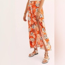 FREE PEOPLE Sammy button down maxi SKIRT 6