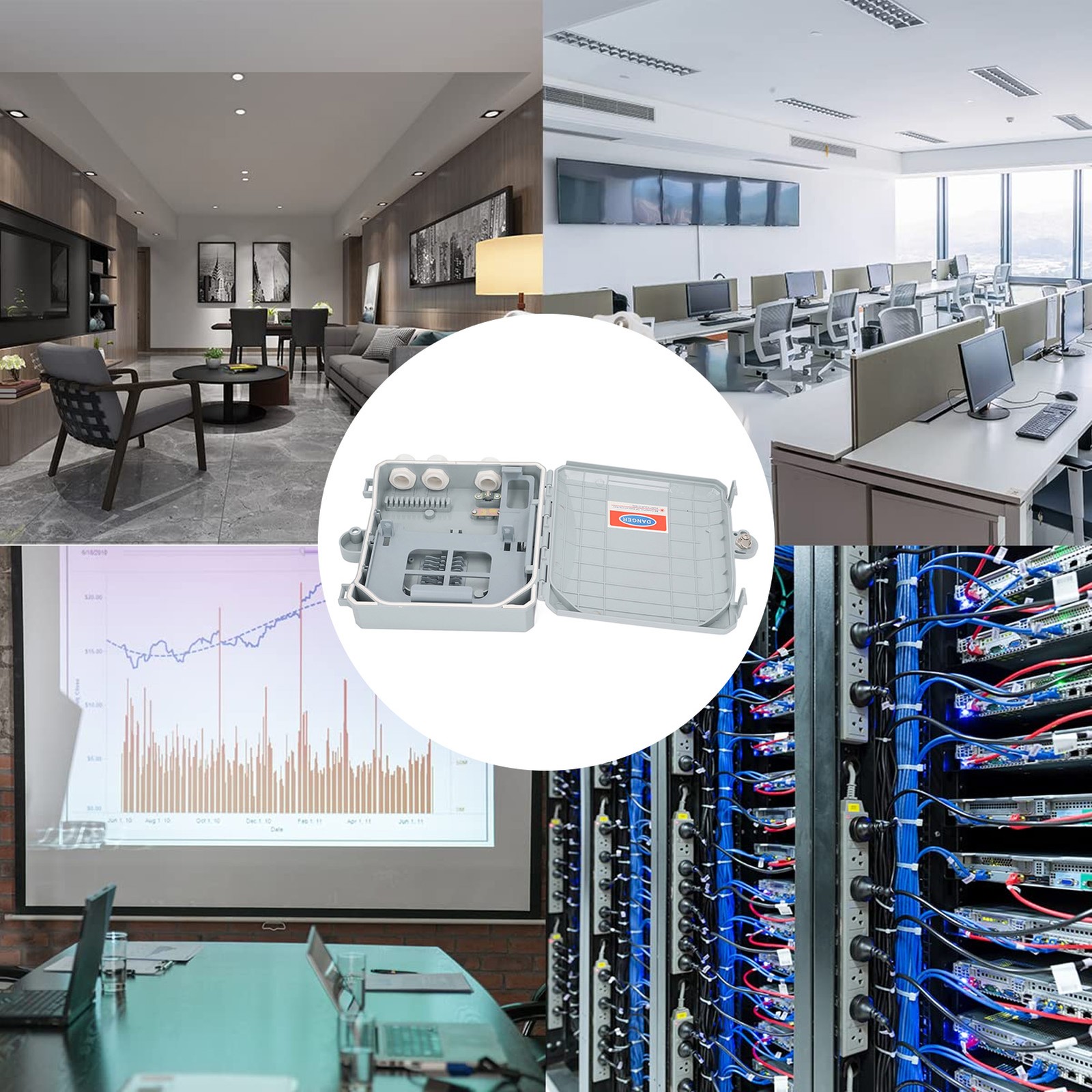 Optical Fiber Distribution Box Firm Fixing Optical Splicing Box For Outdoor☜