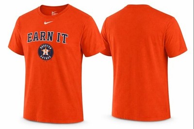 Nike Houston Astros Orange Earn It T-Shirt Men s Medium Athletic Cut MLB