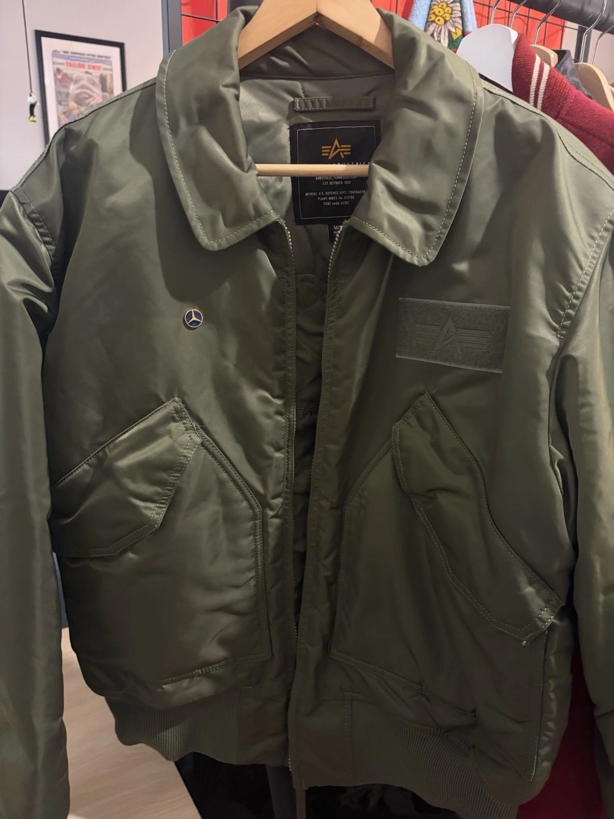 ALPHA INDUSTRIES CWU-45 Heritage Bomber Jacket Mens Size M - product detail image 2
