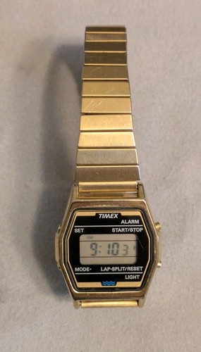 Vintage Timex K Cell Gold Tone Stainless Steel Digital Watch Works New Batt - Picture 2 of 8