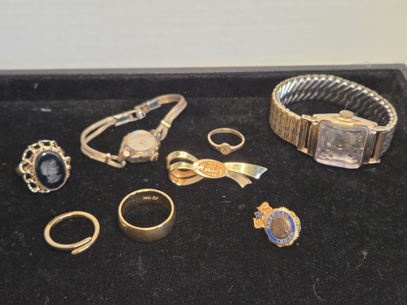 Pins Gold Watches 14k Filled 10k Lot Brands Of Assorted Jewelry Rings - vintagewatches.pk