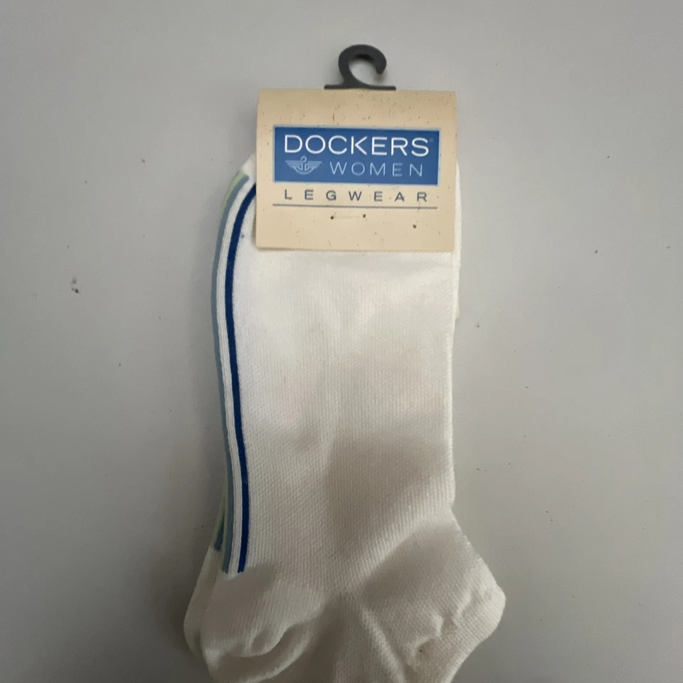 Dockers Mujer Prendas para las piernas Calcetines al tobillo Blanco con rayas azules Foto 2 de 4