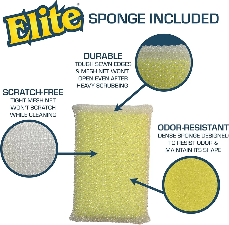 Elite Buddy Dish Soap Dispenser and Sponge Holder for Kitchen Sink Black - Image 3 of 4