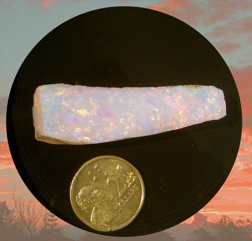 Australian Coober Pedy White Opal, Multi Coloured, Uncut  65 Carats 13 grams