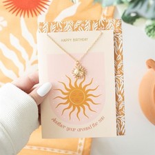 Sun Necklace on Birthday Card - Sale For Our Animal Charity