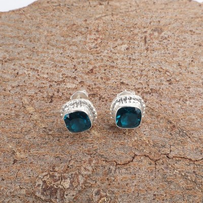 New Year Deal 925 Sterling Silver Apatite Screw Back Stud Post Earrings Jewelry
