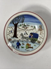 Villeroy & Boch NAIF CHRISTMAS 3.75”D PORCELAIN TRINKET BOX Jewelry LAPLAU VGC