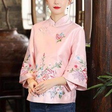 Tang Suit Coat Chinese Tops Women Blouse Elegant Loose Female Shirt