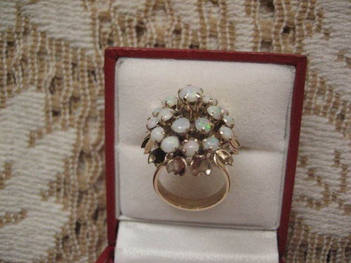 Anillo de harén cúpula de ópalo genuino de 5,86 gramos talla 4 - Imagen 7 de 10