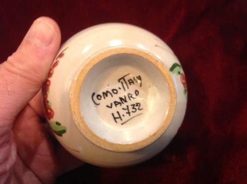 Vintage Hand Painted  Vanro Como Italy Mini Cream & Sugar H.732 Floral/Blue - Picture 5 of 5