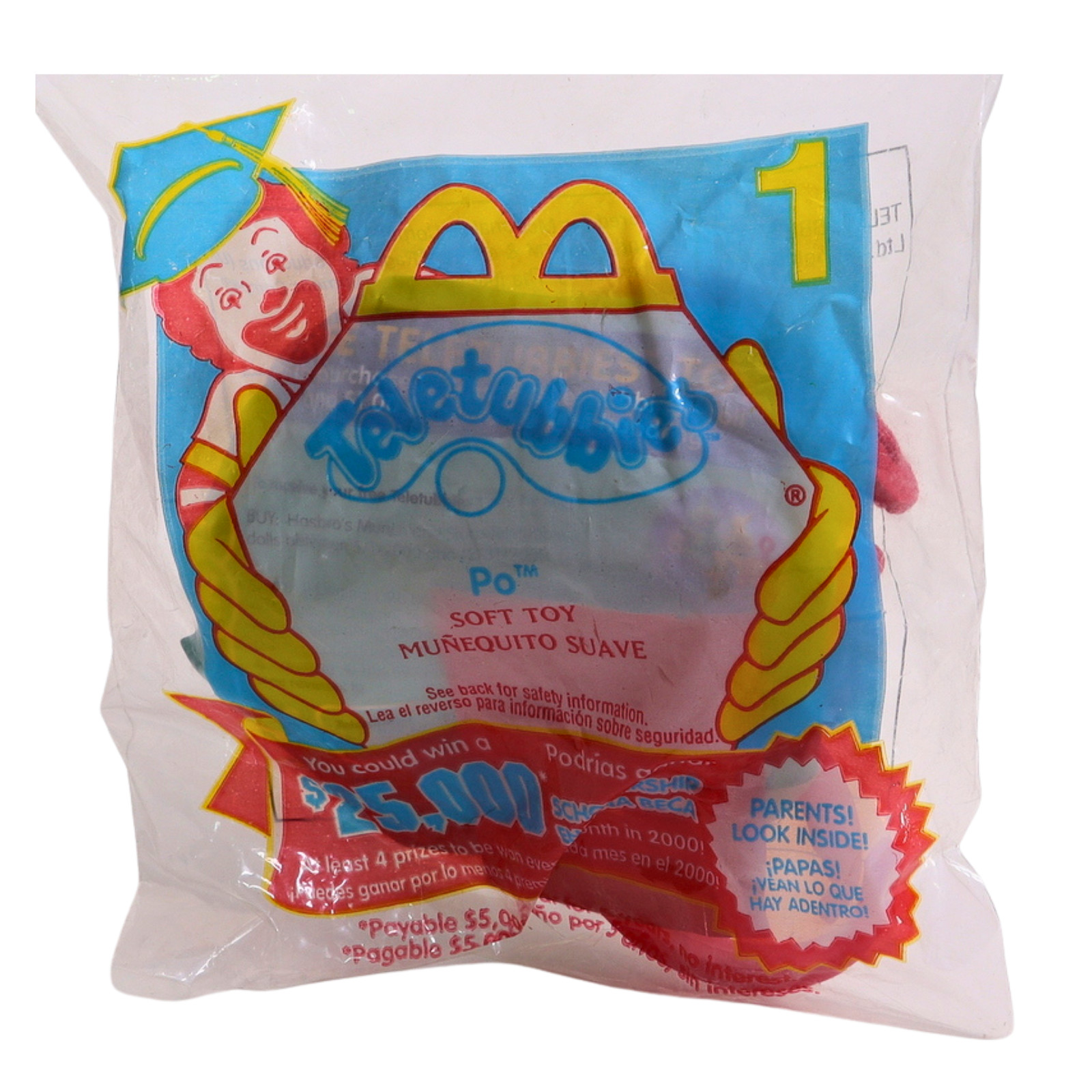 Figura de felpa McDonald's #1 Teletubbies Po 2000 clip - sellada