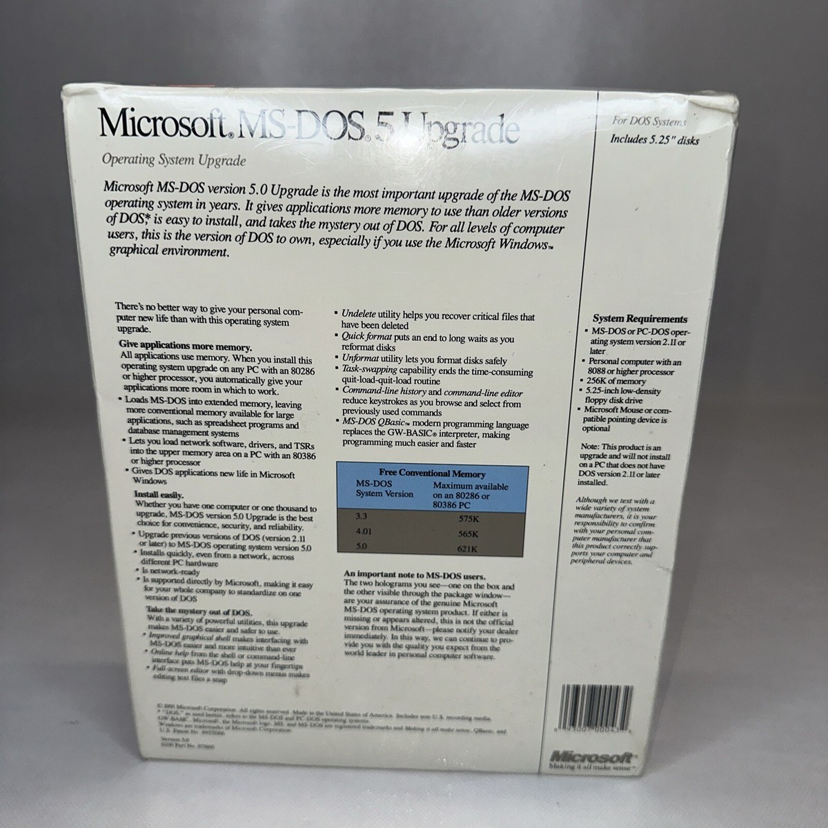 Microsoft MS-DOS 5 - Upgrade for sale online | eBay