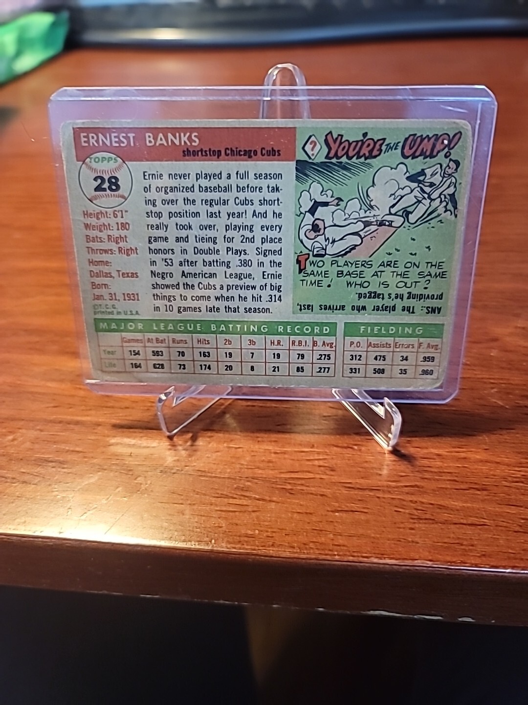 1955 Topps 28 Ernie Banks 2nd YR HOF CHICAGO CUBS HALL OF FANE