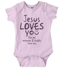 Jesus Loves You Like Mommy and Daddy Love Me Newborn Baby Boy Girl Infant Romper