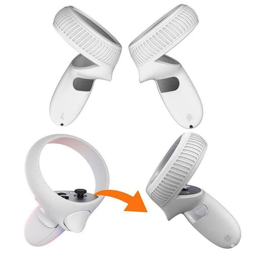Soft Lightweight Silicone Grip Cover VR Accessories Fit for Oculus Quest 2 White - Picture 3 of 3