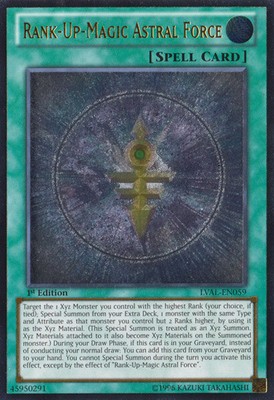 1x Rank-Up-Magic Astral Force - LVAL-EN059 - Ultimate Rare - 1st Edition Lightly
