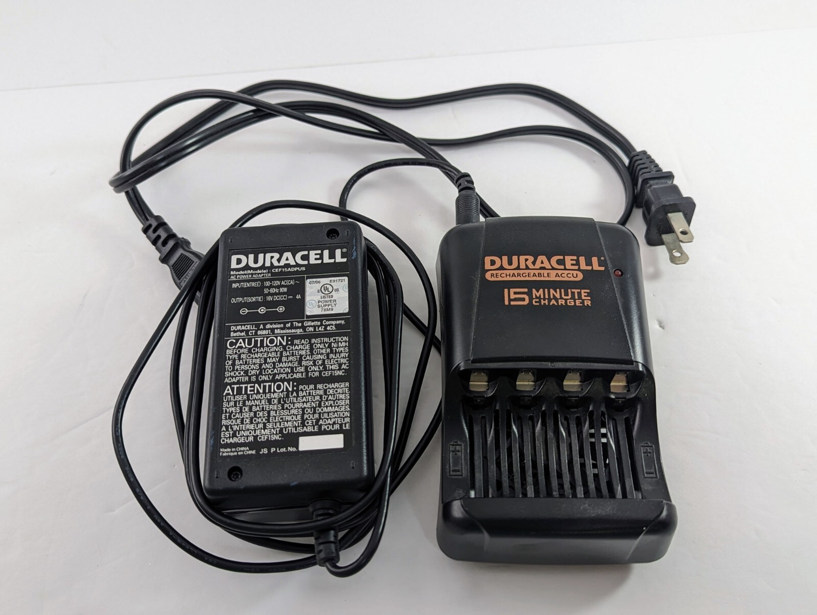 DURACELL Rechargeable 15 Minute Charger NiMH Battery w/ Power Adapter CEF15NC eBay
