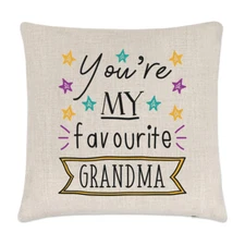 You're My Favourite Grandma Stars Linen Cushion Cover Pillow - Funny Best Nan