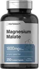 250 Cápsulas Horbäach Malato de Magnesio 1800mg Recubiertas Vegetariano