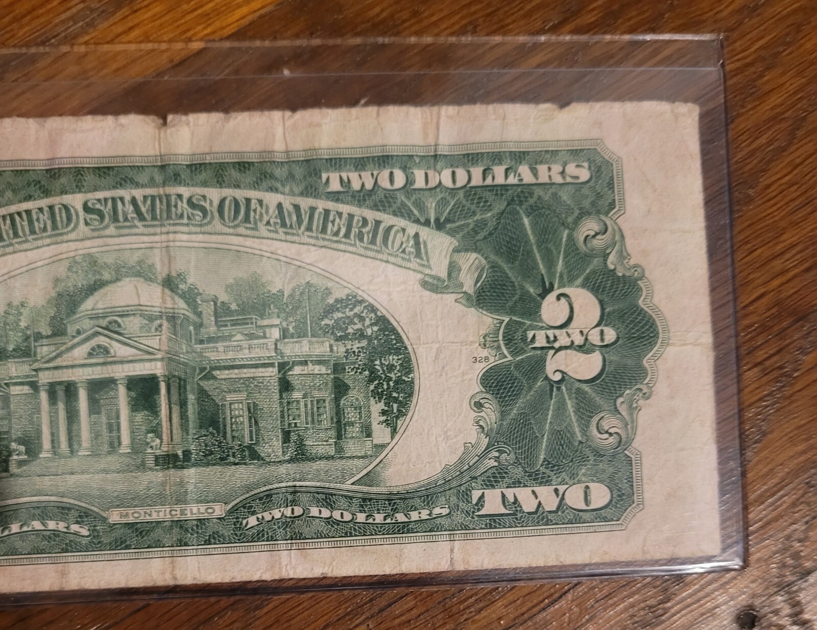 1928 F 2 Yellow Seal Two Dollar Bill United States Legal Tender Note