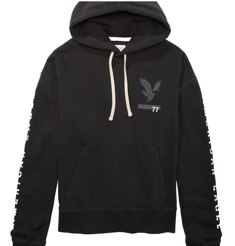 Phoenix Eagle of Flames Black Zip-Up Hoodie Hooded Sweatshirt