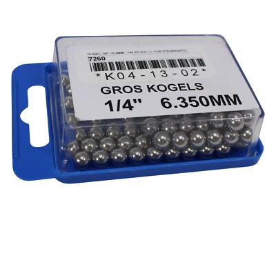Kugel 1/4'' / 6,35mm - 144 Stück Lagerkugeln / Achse z.B für Hercules Prima etc.
