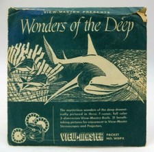View-Master 990-A-B-C, Wonders of the Deep, Vintage 1954, S1 Pkg, 3 Reel Set