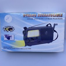 Dynamo Rechargeable GH- 858 AM/FM/SW 1-6 8 Band WORLD RADIO NEW wBOX Crank radio