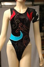 Dancewear Fishnet Bludru Spandex Thong Leotard for Women size 10 Small