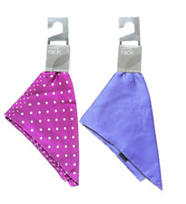 2Pk Mens Silk Handkerchief Pocket Square Berry Purple White Polkadot Purple