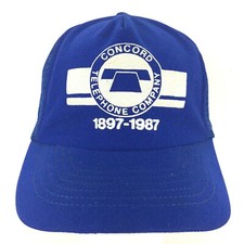 Vtg 80s Concord Telephone Company NC Cap Logo Mesh Snapback Trucker Baseball Hat