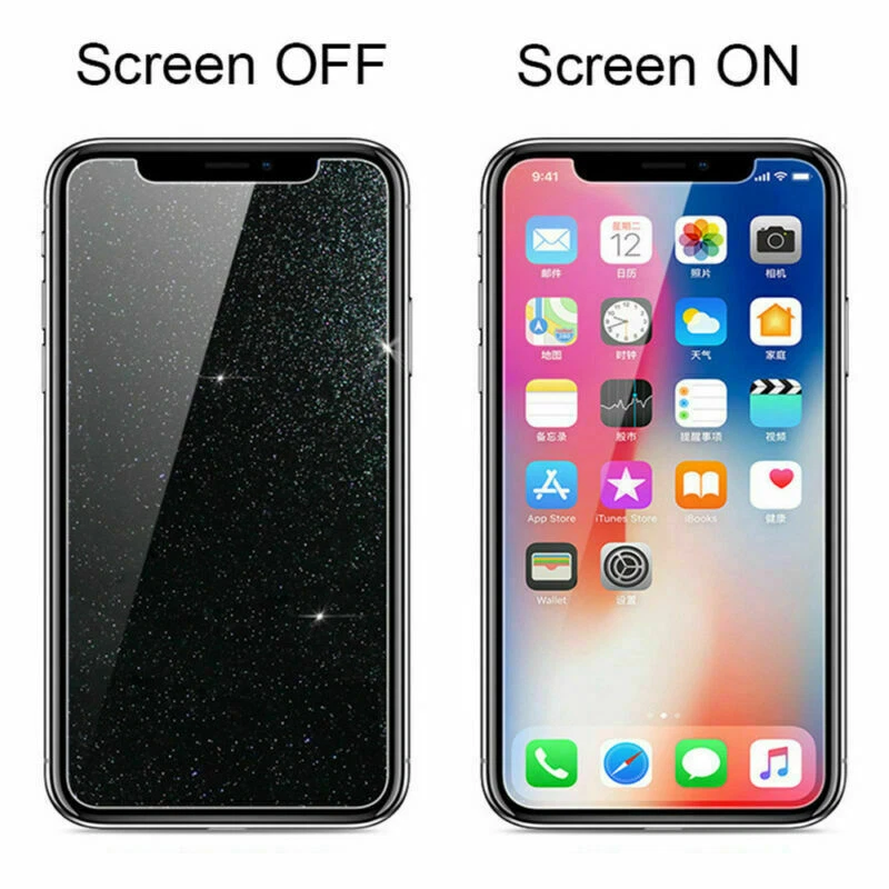 Diamond Tempered Glass For iPhone 14 13 12 Pro Max Screen Protector Glitter Film - Image 3 of 4