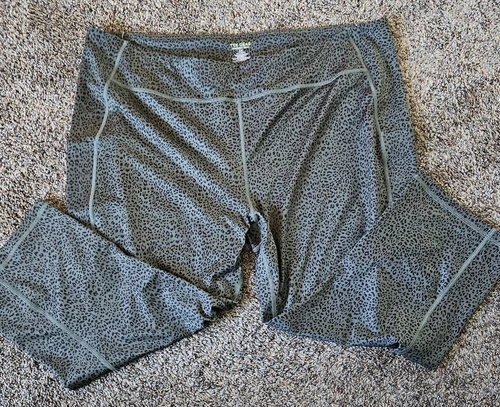 Tek Gear Workout Gear Women's Plus Size 3X Cropped Leggings Green  Black Cheetah