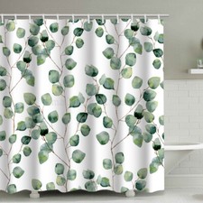 Brand-New - Green Plant Shower Curtains Frabic Waterproof Polyester with Hooks