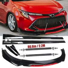 Front Bumper Lip Splitter Spoiler Side Skirt Bod Kit For Toyota Corolla XLE