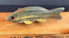 Nice Small Vintage MIKKO Ice Spearing Fishing Decoy Lure Hand Carved 5" Folk Art